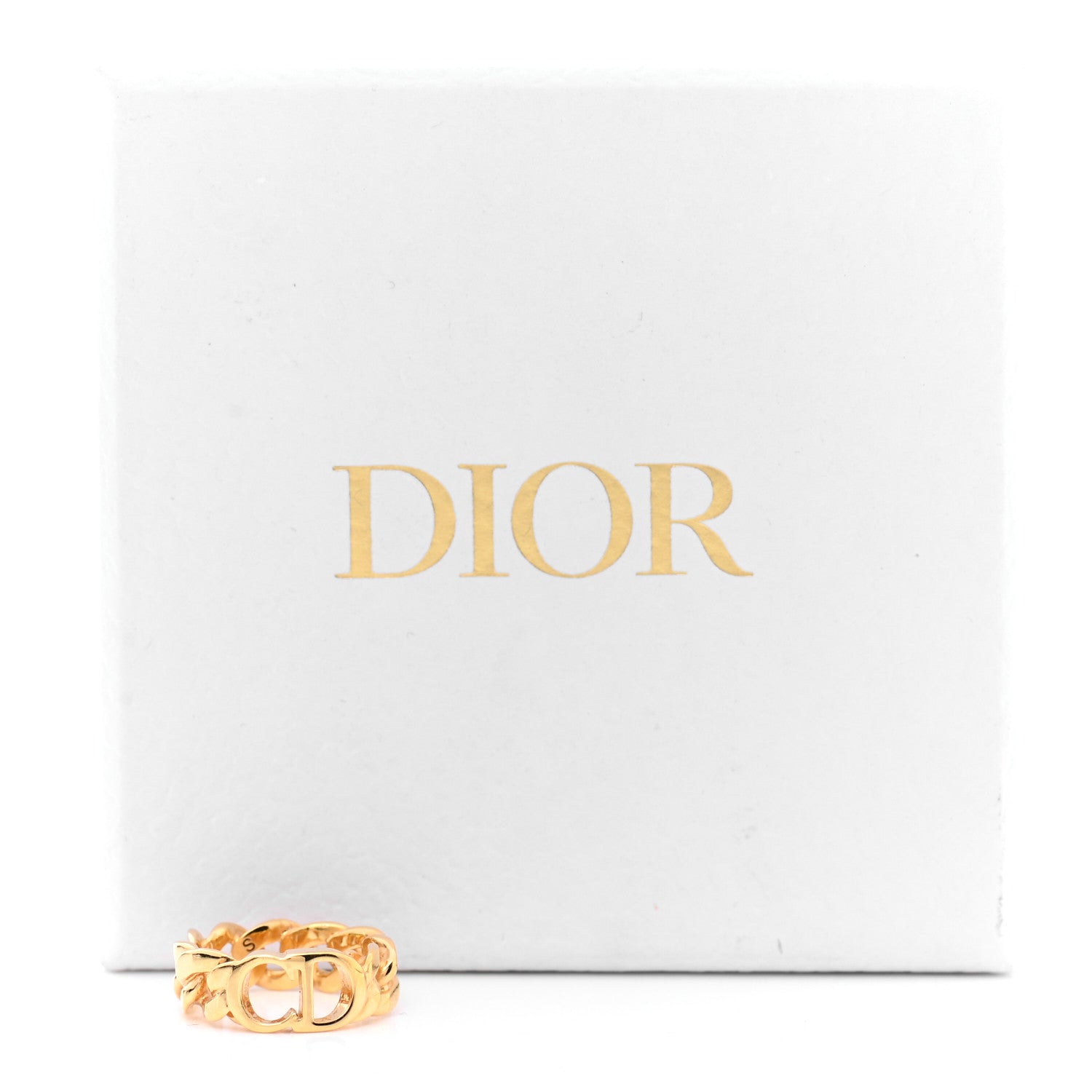 Christian Dior Metal Danseuse Etoile Chain Ring 50 5.5 S Gold 5 of 5
