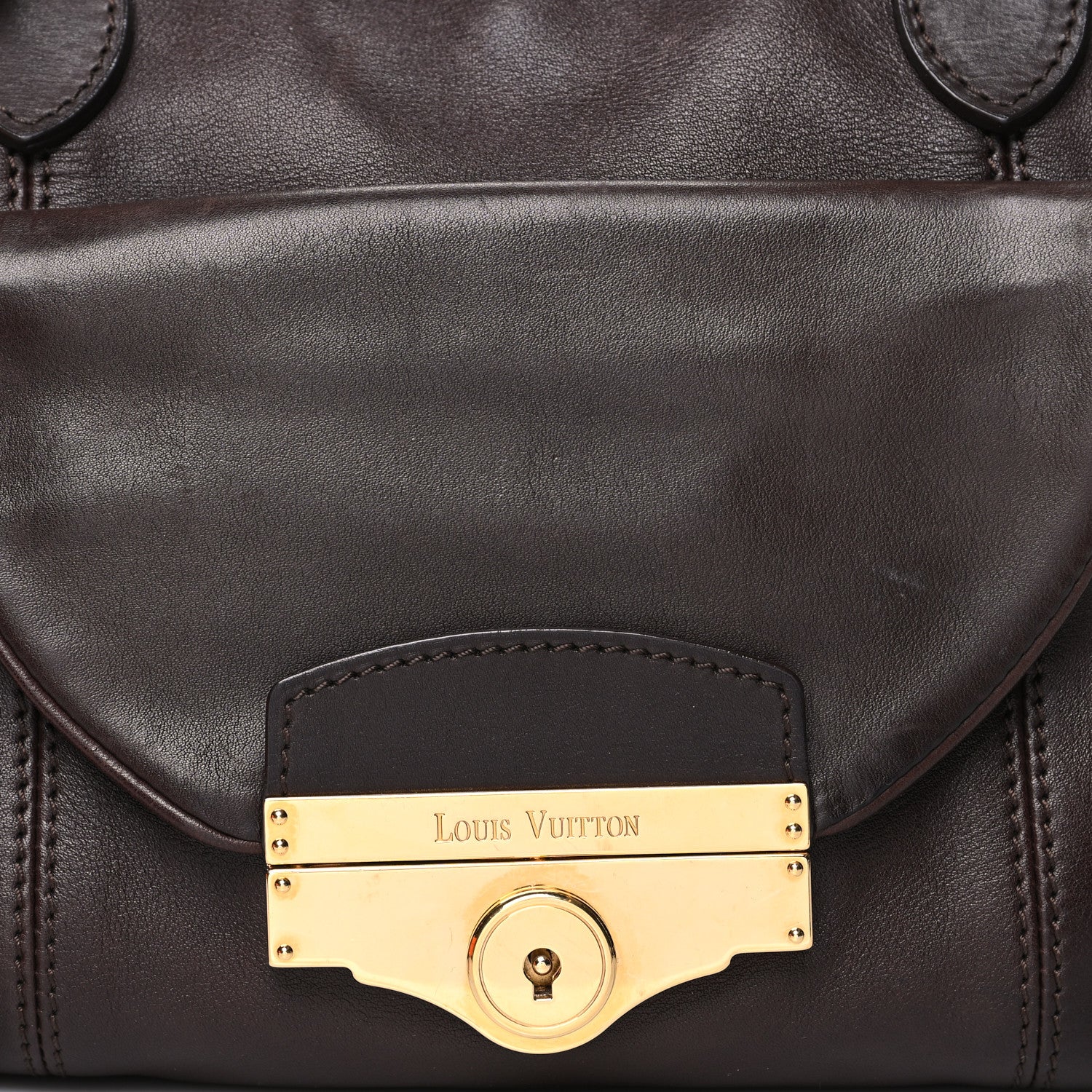 Louis Vuitton Calfskin Sac Louis Chocolate 7 of 14
