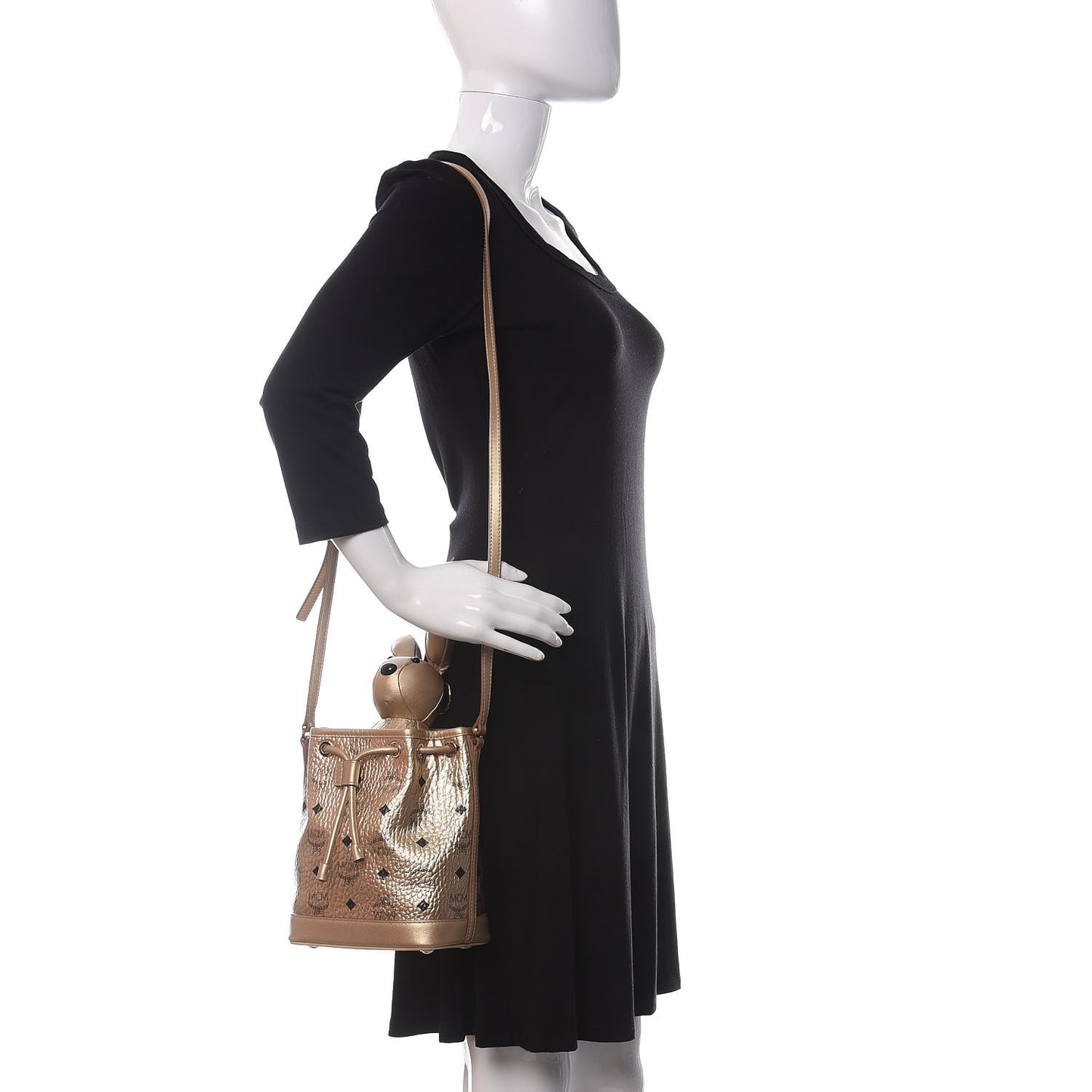 Metallic Visetos Zoo Rabbit Drawstring Bucket Bag Berlin Gold