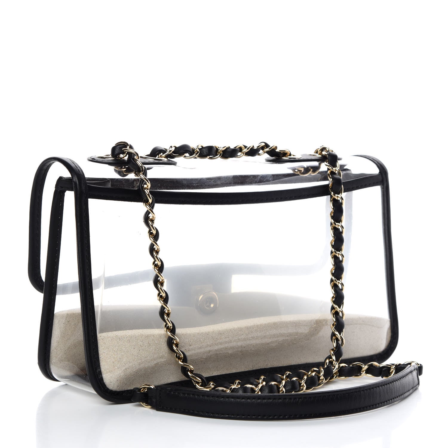 Chanel Lambskin PVC Medium Coco Sand Flap Black 3 of 11