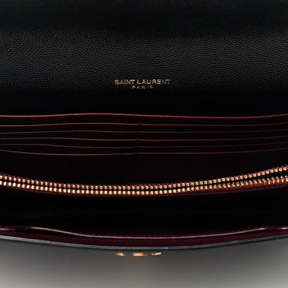 Saint Laurent Grain De Poudre Monogram Cassandra Chain Wallet Black Rouge Legion 5 of 8
