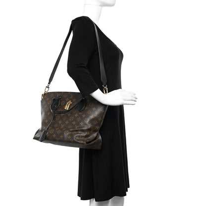 Louis Vuitton Monogram Flower Zipped Tote MM Black 2 of 12