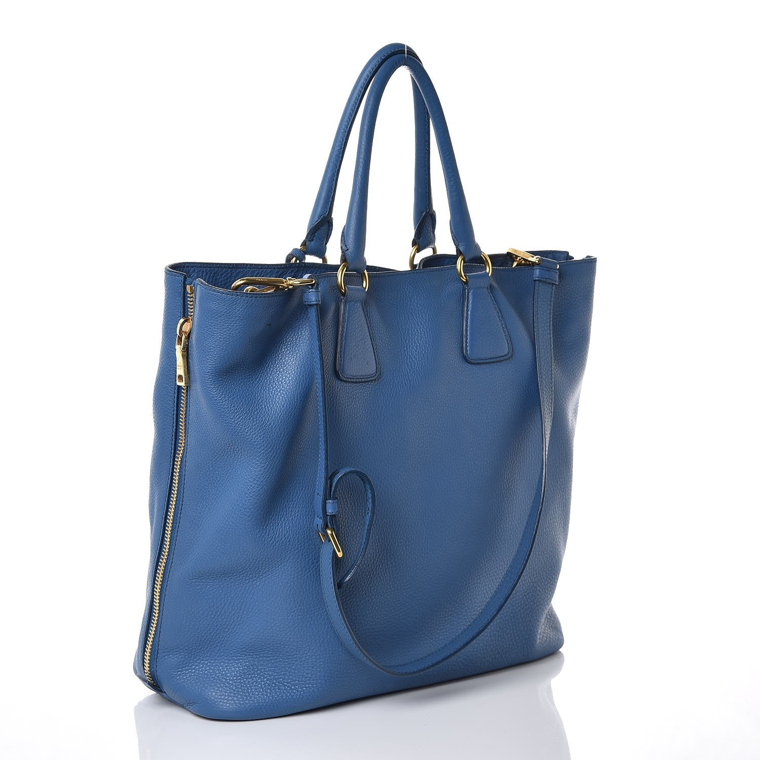 Prada Vitello Daino Tote Cobalto 4 of 8