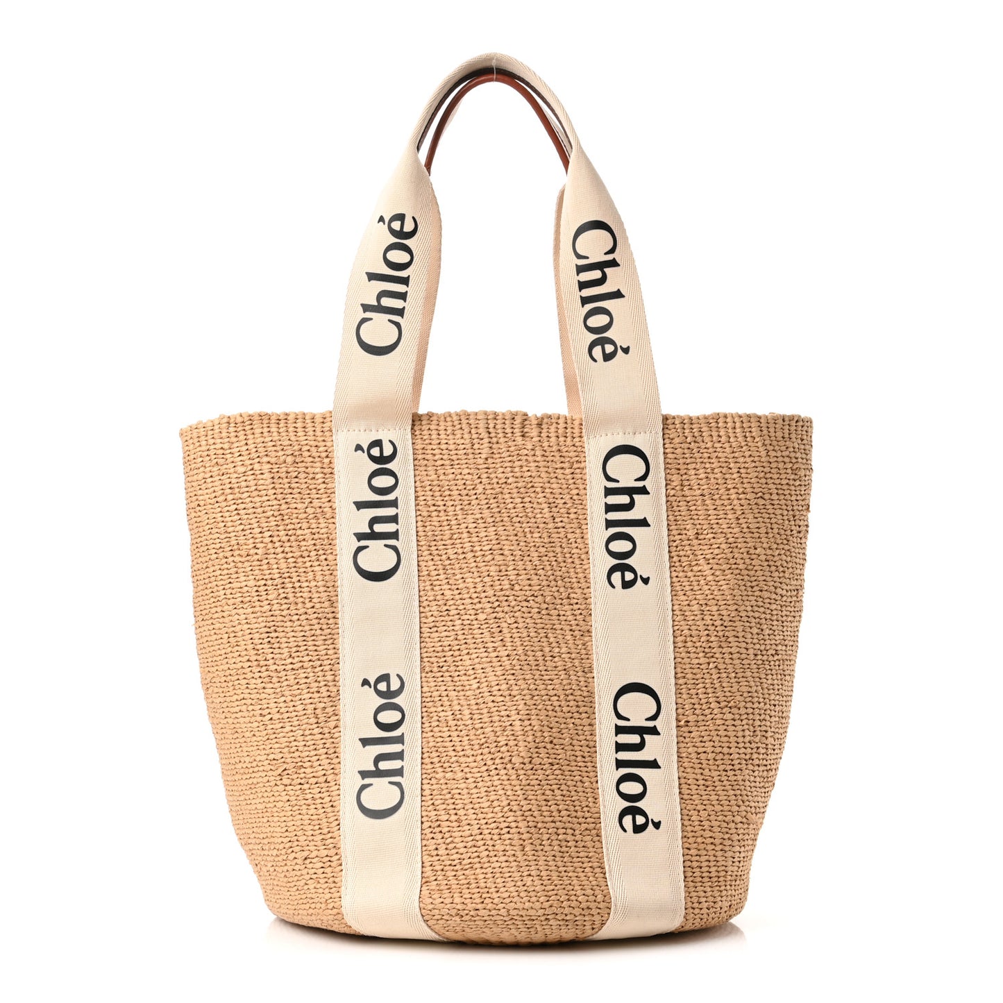 Raffia Large Woody Tote White