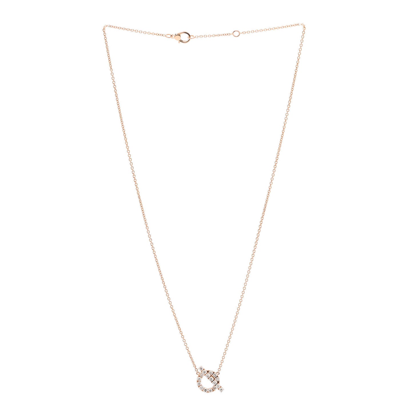18K Rose Gold Diamond Finesse Pendant Necklace