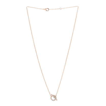 Hermes 18K Rose Gold Diamond Finesse Pendant Necklace 3 of 5