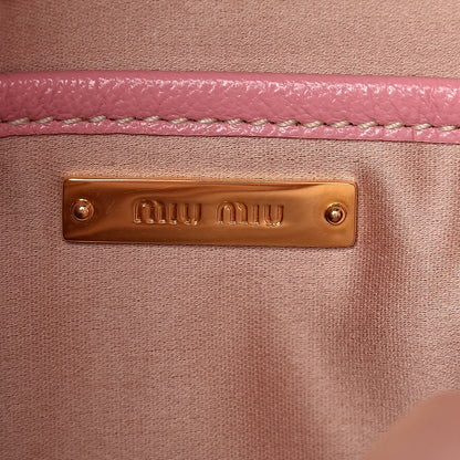 Miu Miu Goatskin Madras Shopping Tote Rosa 6 of 22