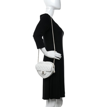 Chanel Lambskin Quilted CC In Love Heart Bag White 2 of 9