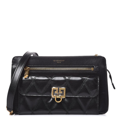 Givenchy Goatskin Diamond Quilted Pocket Crossbody Black 1 of 6