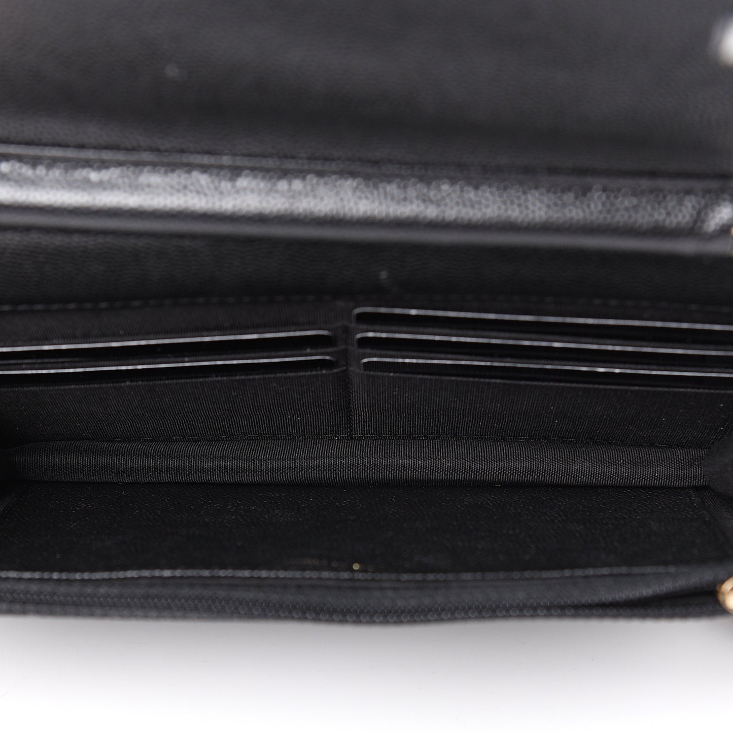 Caviar Quilted Boy Wallet On Chain WOC Black