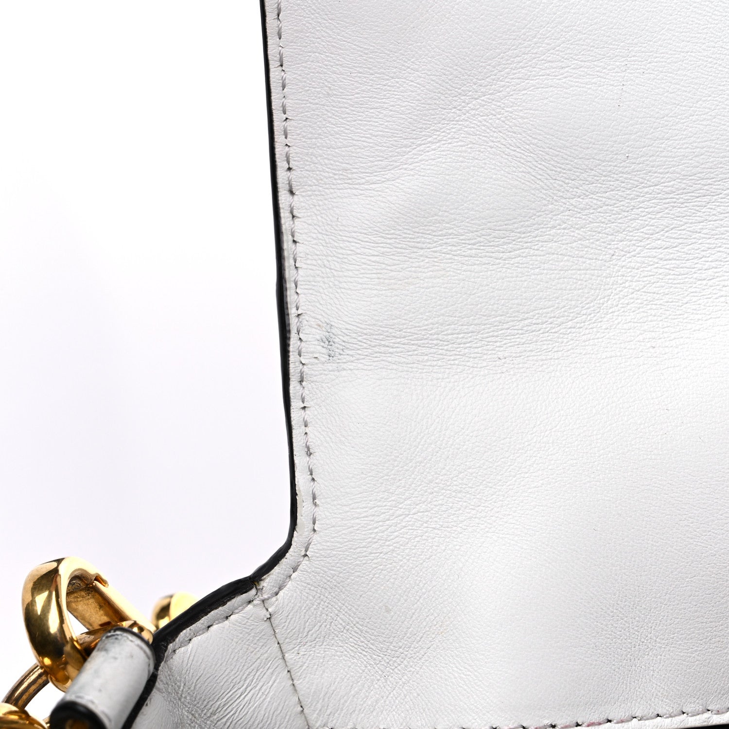 Fendi Nappa FF 1974 Embossed Baguette White 13 of 16
