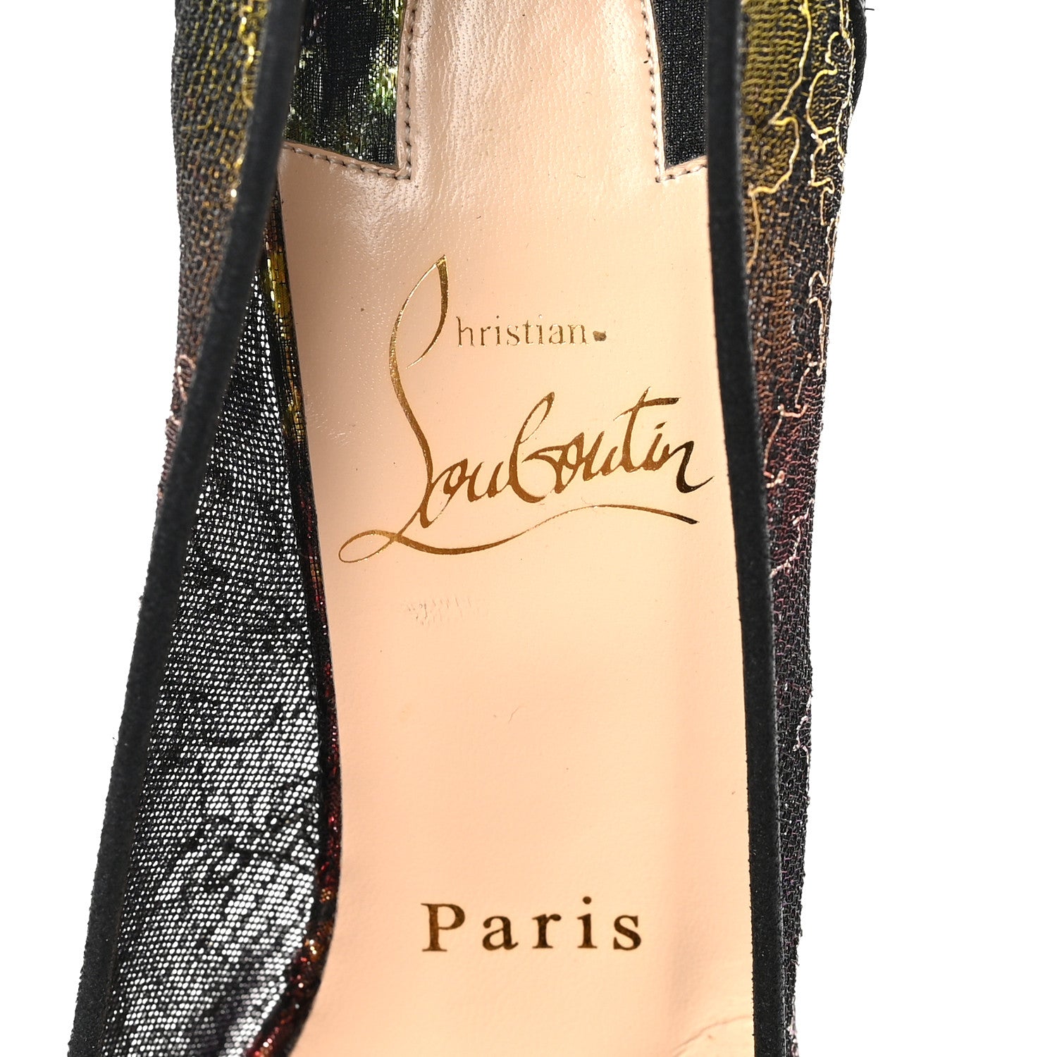 Christian Louboutin Dentelle Veau Velours Floral Very Lace 120 Pumps 35.5 Black Multi 7 of 8