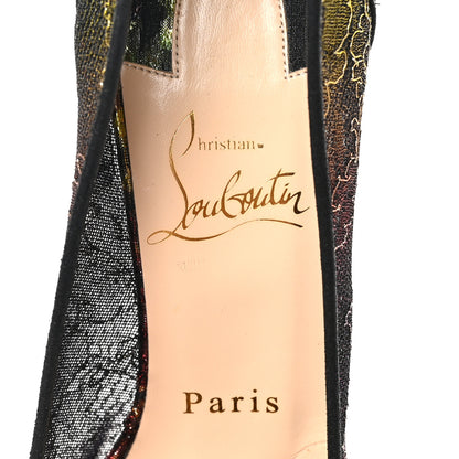 Christian Louboutin Dentelle Veau Velours Floral Very Lace 120 Pumps 35.5 Black Multi 7 of 8
