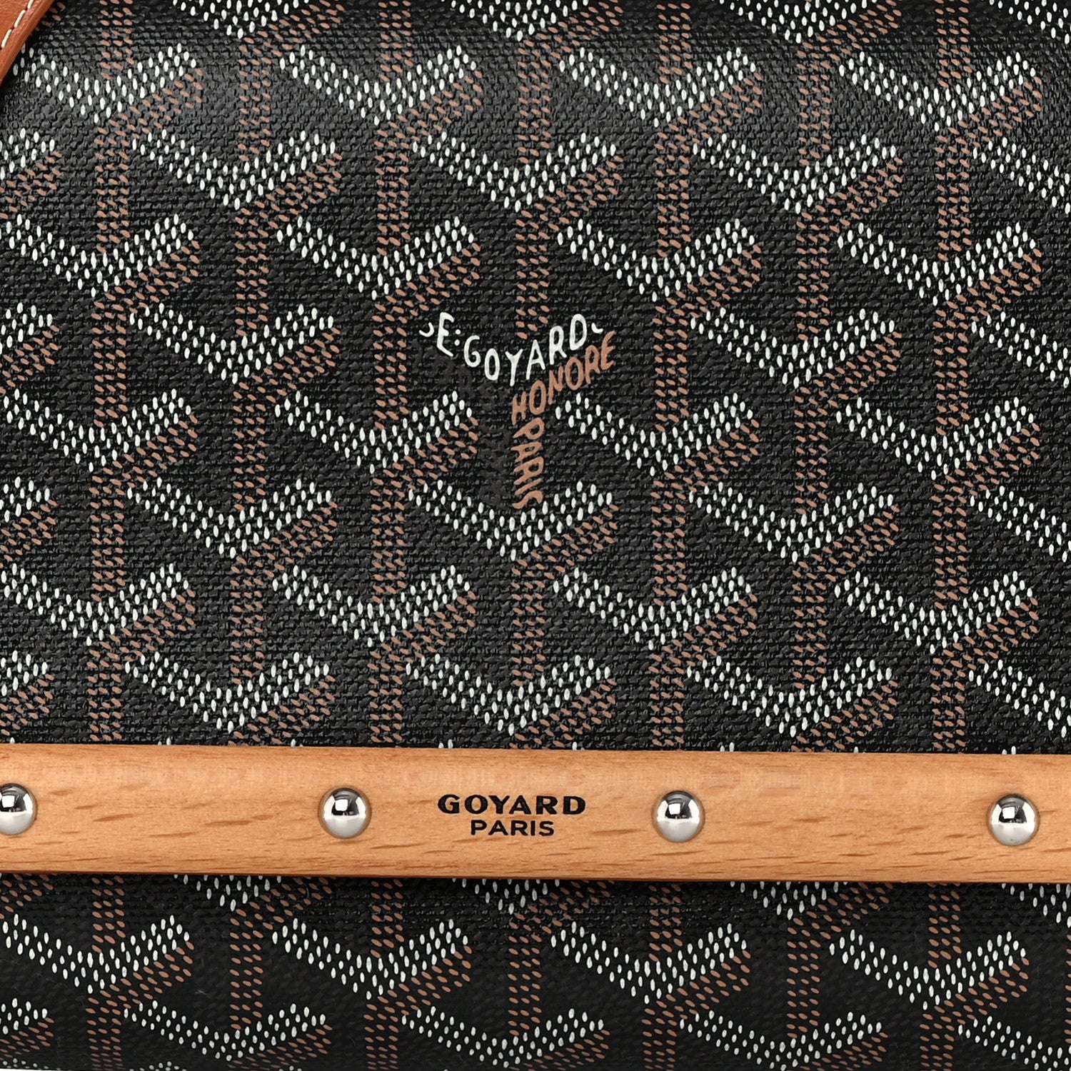 Goyard Goyardine Monte Carlo Bois Clutch With Strap Black Gold 8 of 11