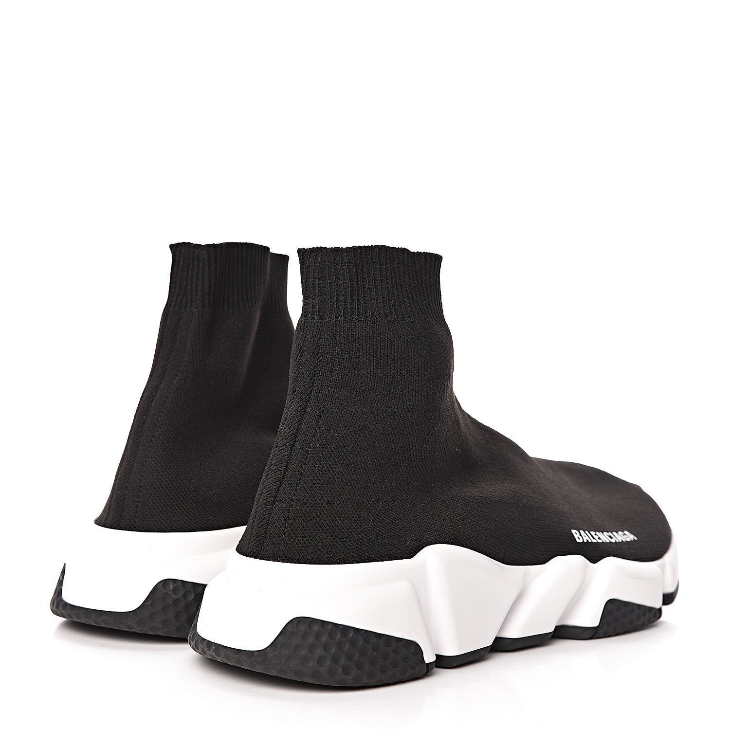 Balenciaga Neoprene Knit Womens Speed Sneakers 39 Black White 4 of 9