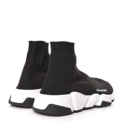 Balenciaga Neoprene Knit Womens Speed Sneakers 39 Black White 4 of 9