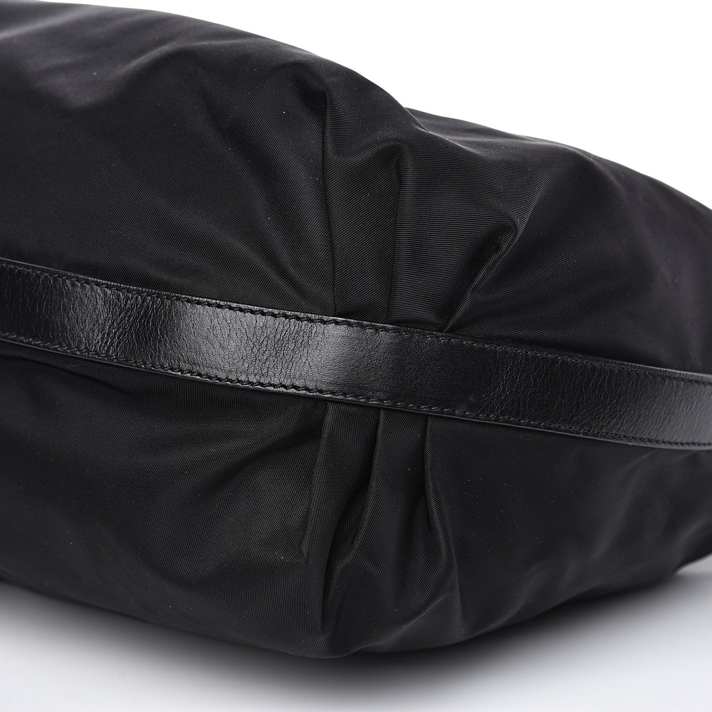 Tessuto Nylon Calfskin Hobo Black