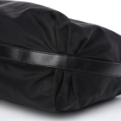 Prada Tessuto Nylon Calfskin Hobo Black 9 of 9