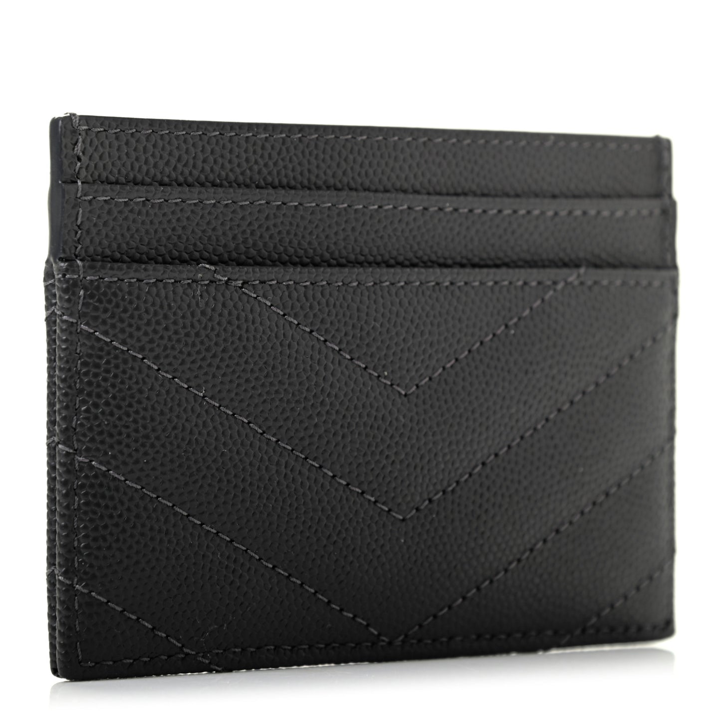 Grain De Poudre Matelasse Chevron Monogram Credit Card Case Storm