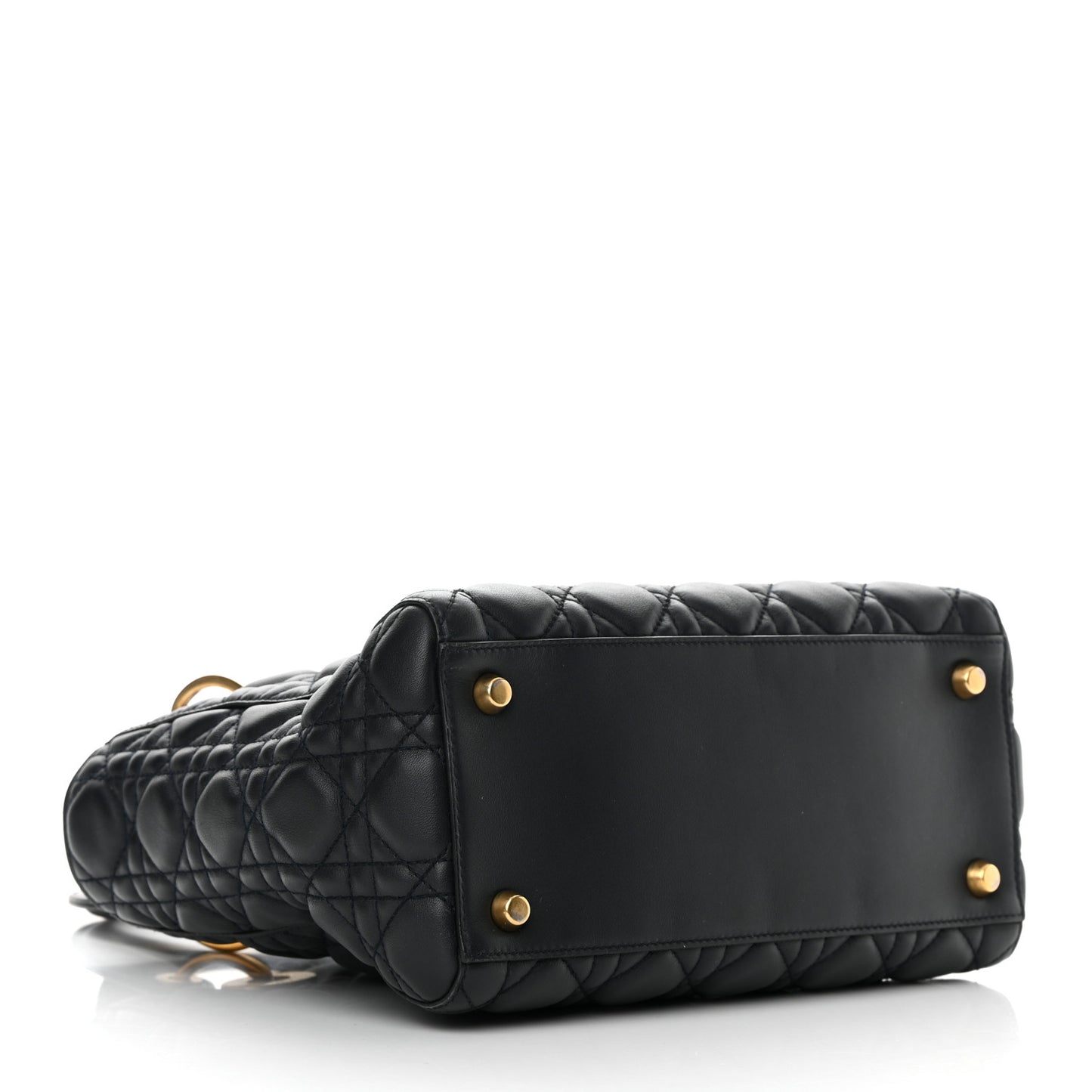 Lambskin Cannage Medium Lady Dior Navy Blue