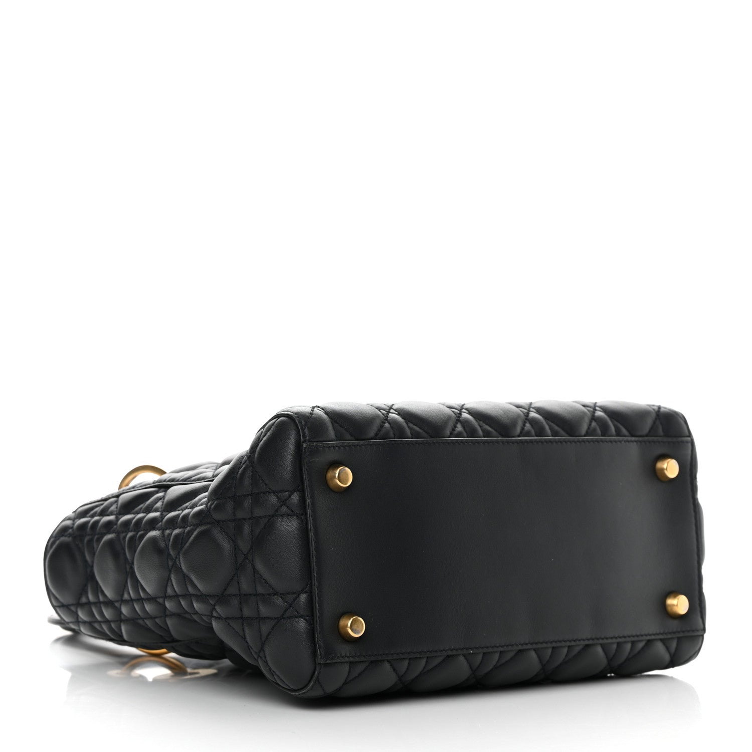 Christian Dior Lambskin Cannage Medium Lady Dior Navy Blue 4 of 12