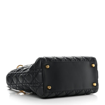 Christian Dior Lambskin Cannage Medium Lady Dior Navy Blue 4 of 12