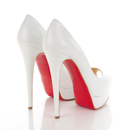 Christian Louboutin Jazz Calf Lady Peep 150 Pumps 39 White 4 of 7
