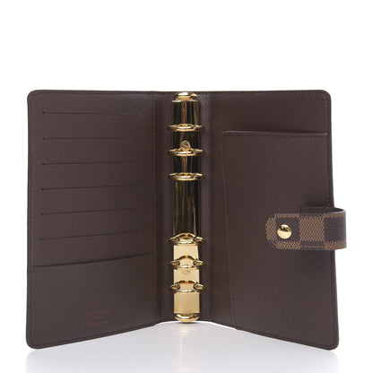 Louis Vuitton Damier Ebene Medium Ring Agenda Cover 5 of 8