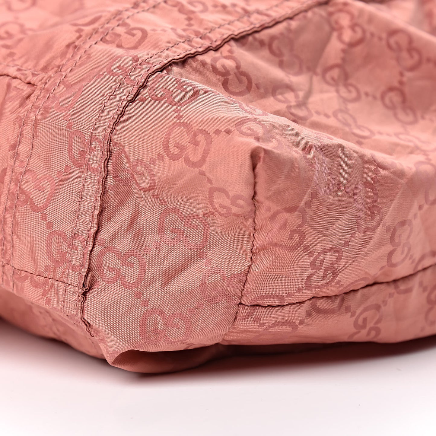 Nylon Monogram Teddy Bear Folding Tote Pink