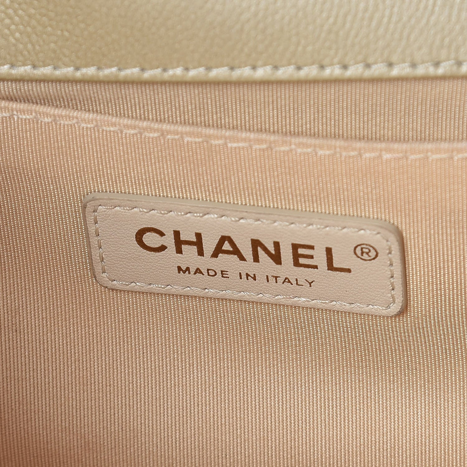 Chanel Pearly Caviar Quilted Medium Boy Flap Light Gold 6 of 12