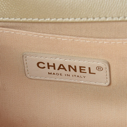 Chanel Pearly Caviar Quilted Medium Boy Flap Light Gold 6 of 12