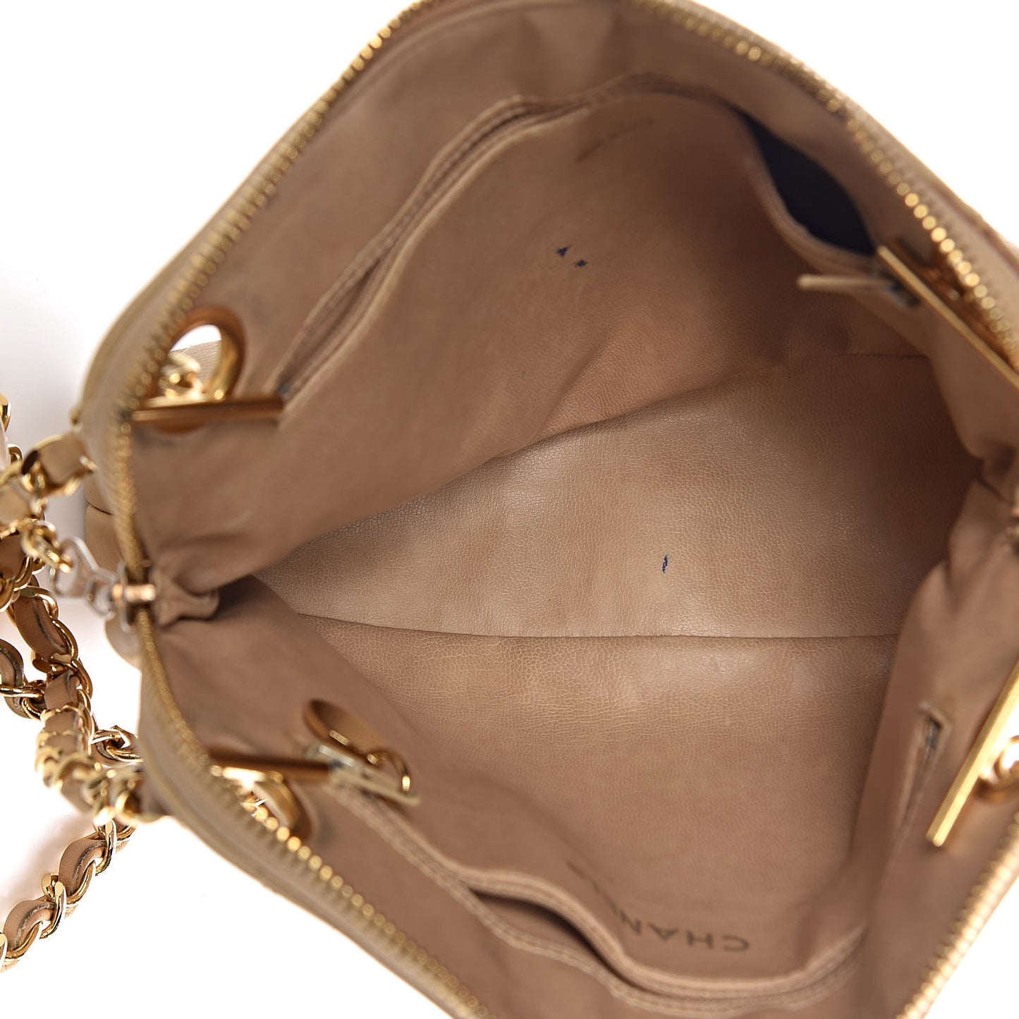 Lambskin Quilted Shoulder Bag Beige