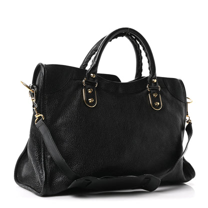 Balenciaga Chevre Gold Metallic Edge Hardware City Black 4 of 11