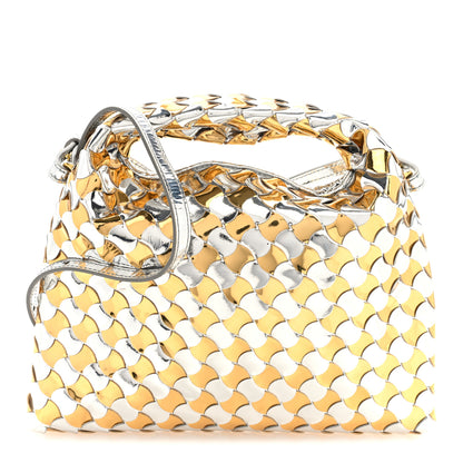 Bottega Veneta Metallic Lambskin Intrecciato Mini Hop Silver Gold 1 of 9
