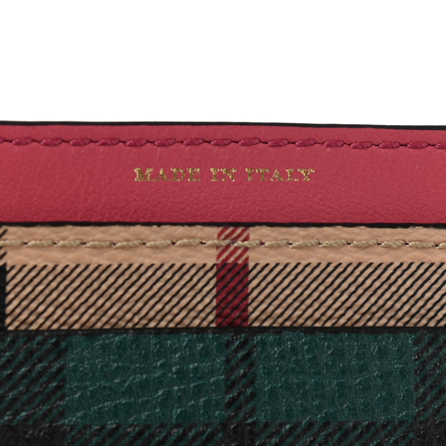 Calfskin Haymarket Check Cat Appliqué Card Case Multicolor