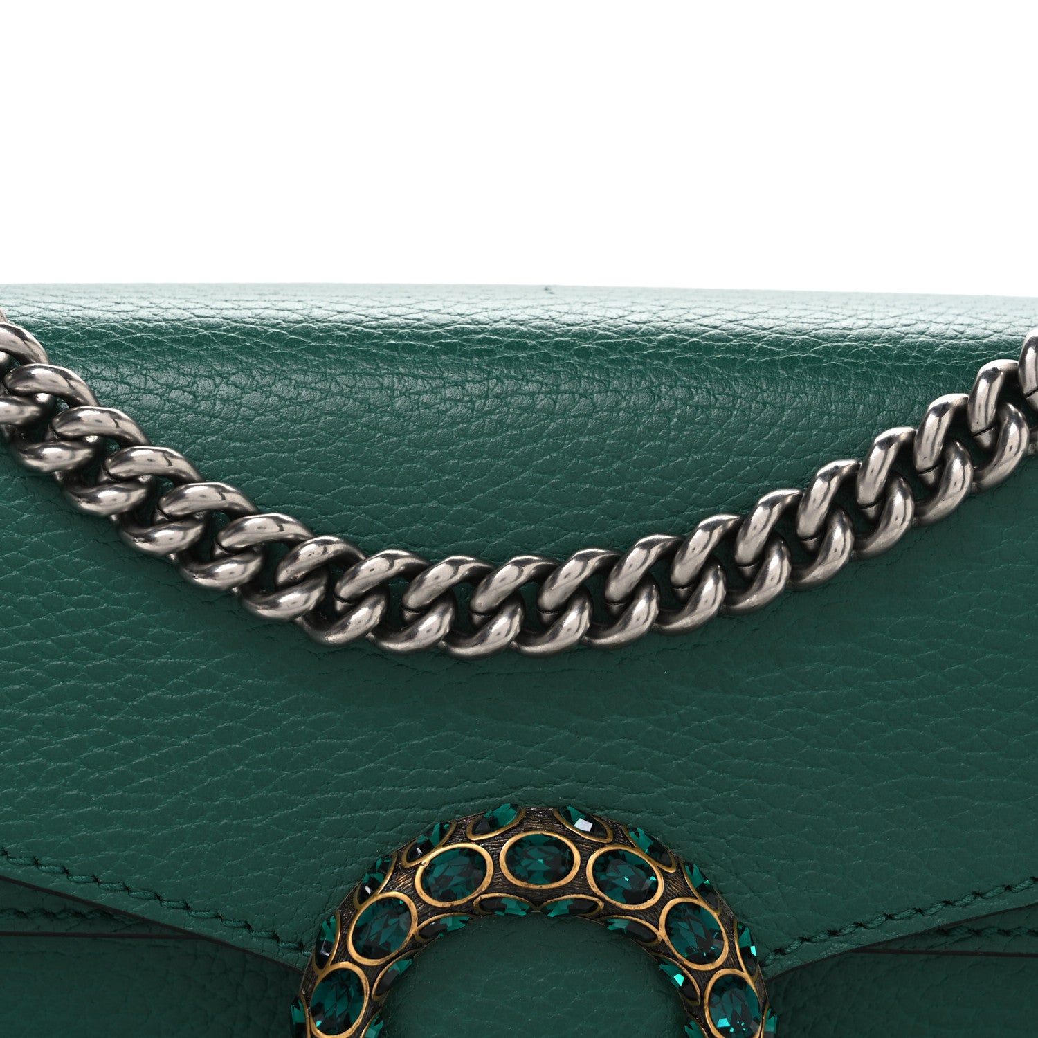 Gucci Pebbled Calfskin Small Dionysus Shoulder Bag Emerald 8 of 10