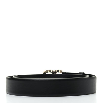 Chanel Calfskin Crystal Pearls Coronation CC Belt 80 32 Black 2 of 7