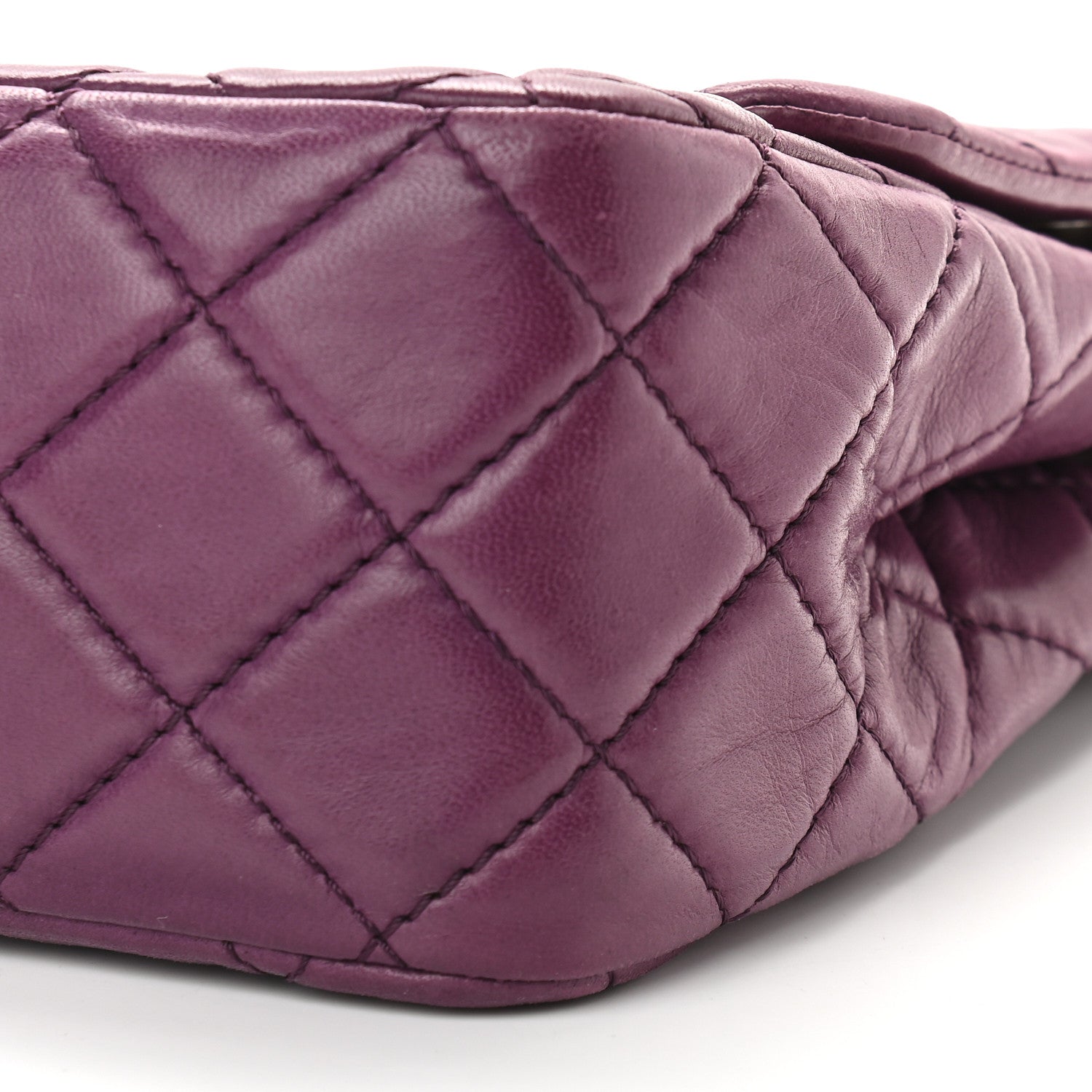 Chanel Lambskin Quilted Jumbo Single Flap Purple 9 of 11