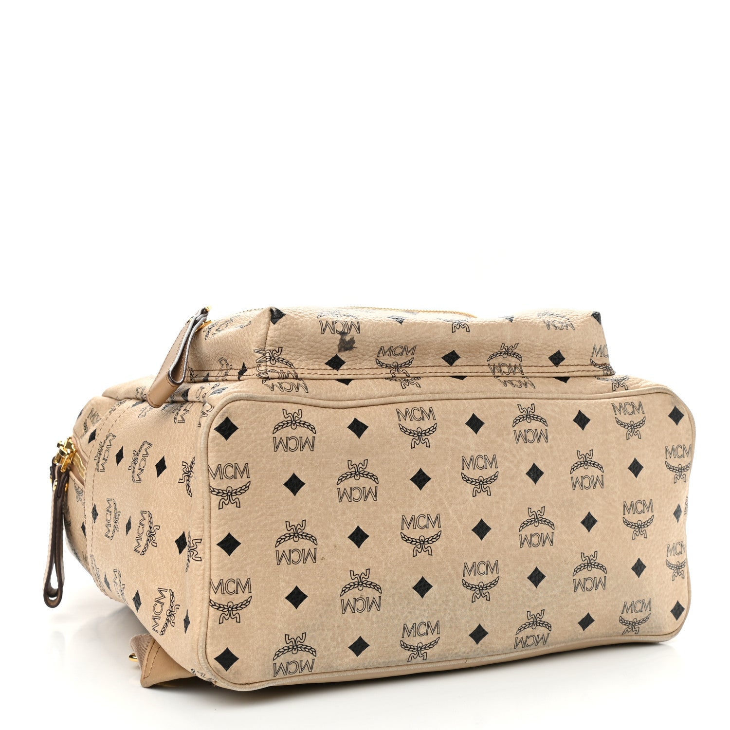 MCM Visetos Medium Sprinkle Stud Stark Backpack Beige 4 of 10