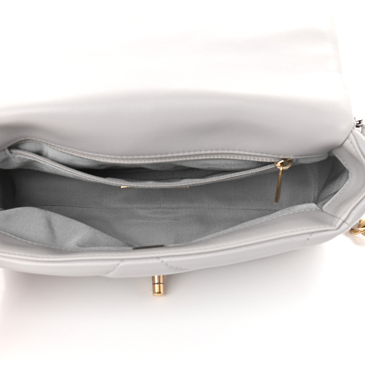 Chanel Goatskin Quilted Medium Chanel 19 Flap Grey 5 of 10