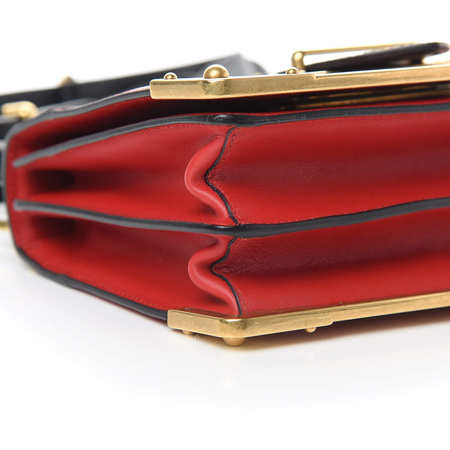 Prada City Calfskin Saffiano Cahier Bag Fuoco Black 8 of 9