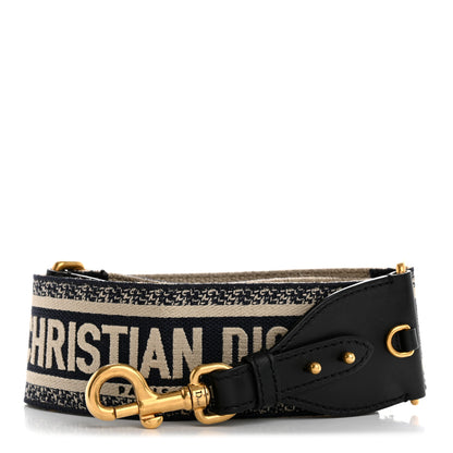 Christian Dior Canvas Embroidered Shoulder Strap Black 1 of 6