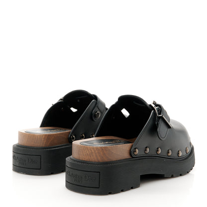 Christian Dior Calfskin Diorquake Buckled Lug Sole 15mm Clogs 37 Black 5 of 9
