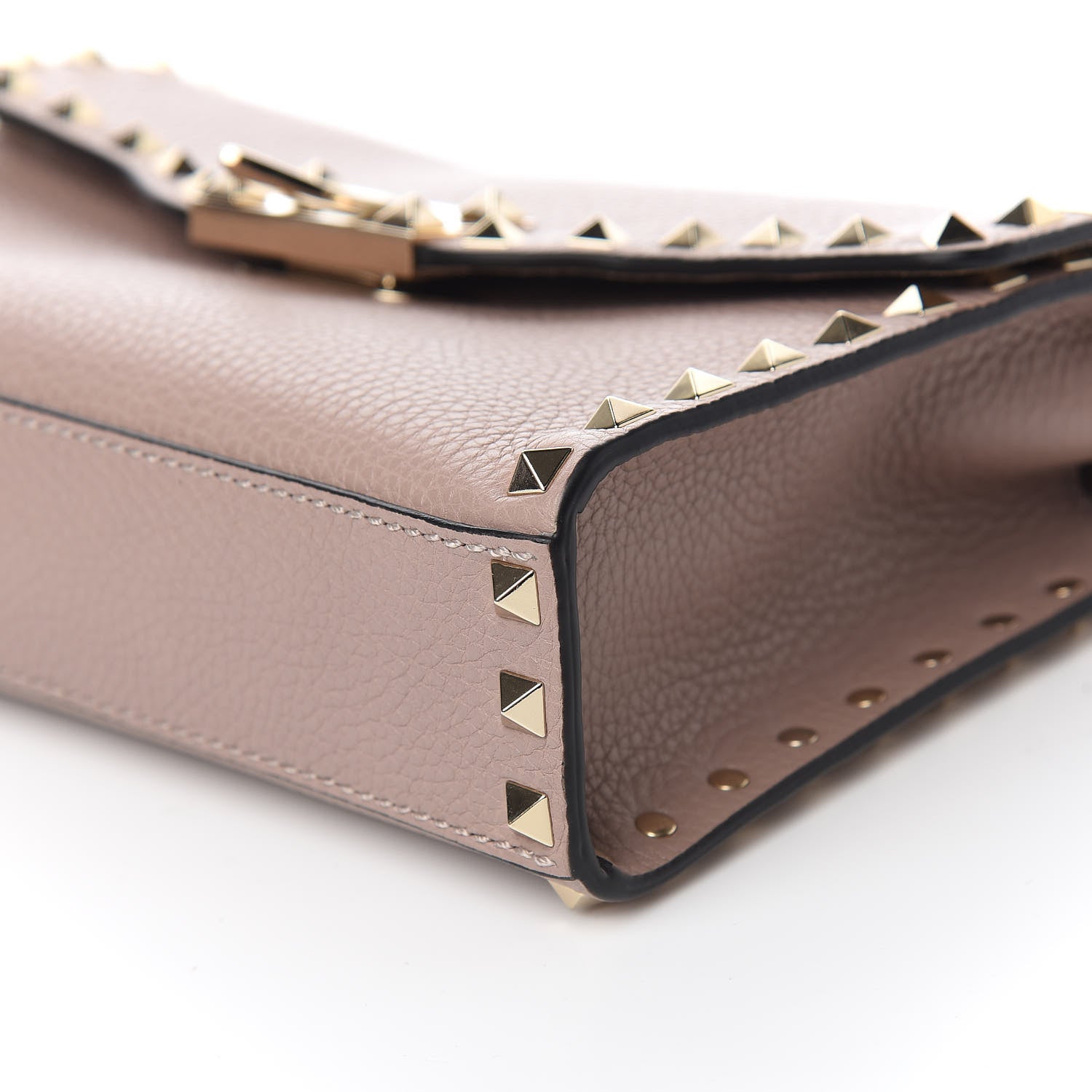 Valentino Garavani Pebbled Calfskin Medium Rockstud Flip Lock Crossbody Bag Poudre 8 of 8