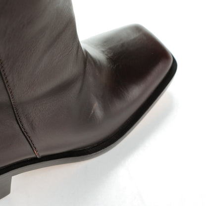 Chanel Calfskin CC Wyoming Knee High Boots 37 Dark Brown 5 of 9