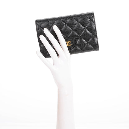 Chanel Caviar Quilted Small Flap Wallet Black 2 of 8