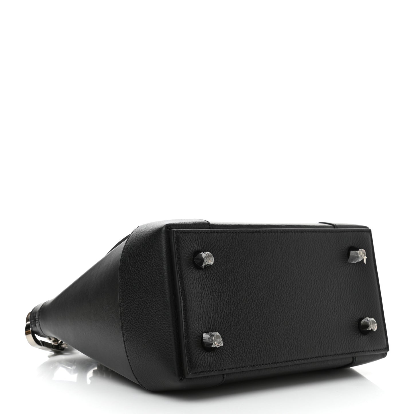 Grained Calfskin Spike Small Eloise Tote Black