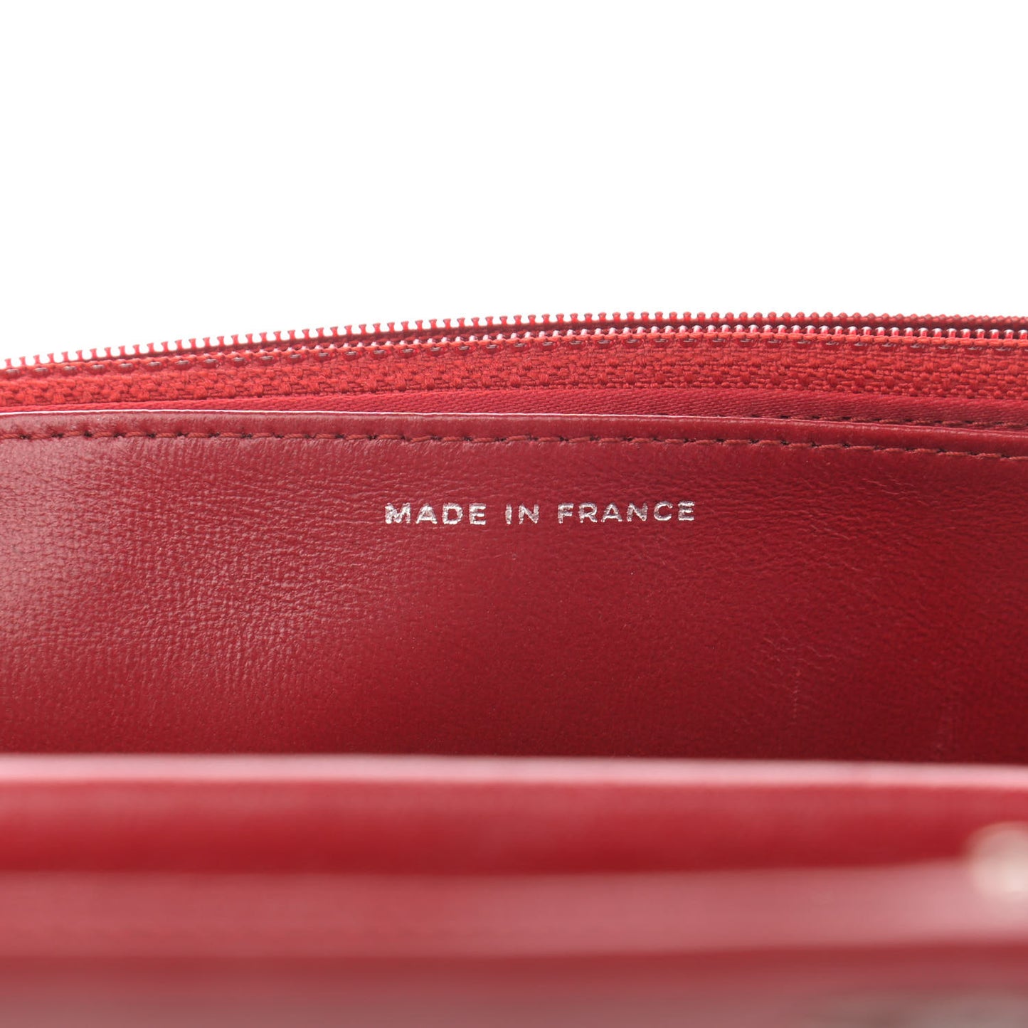 Lambskin Camellia Embossed Wallet On Chain WOC Red