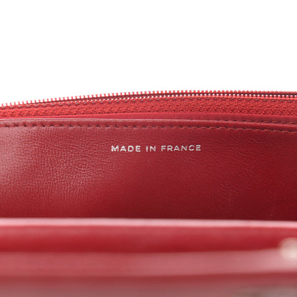 Chanel Lambskin Camellia Embossed Wallet On Chain WOC Red 7 of 14