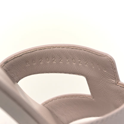 Hermes Box Calfskin Oran Sandals 36.5 Rose Pale 8 of 9
